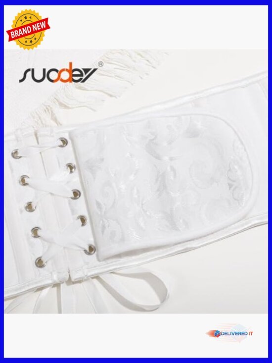 Underbust Lace Up Corset Belt for Women Renaissance Steampunk Bustier main image 5